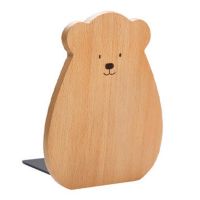 2022 New Creative Bear Bookends Cute Desktop Bracket Book Stand Multi-function Wooden Book Holder For Magazines Books