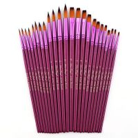 [Kiki tool store] 12/6 Pcs Artists Paint Brush Set Watercolor Round Pointed Nylon Tip Hair Multifunction hook line short pointed Pen