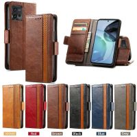 Leather Card Wallet Solid Color Phone Case For Motorola Edge S 30 E40 E32 E30 E22 E20 E7 Anti-Drop Magnetic Flip Protector Cover