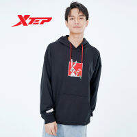 Xtep เสื้อสเวตเตอร์มีฮู้ดสำหรับทั้งหญิงและชายคนรักเสื้อสวมหัวมีฮู้ดเสื้อกีฬารัดรูปสำหรับผู้ชายลำลอง