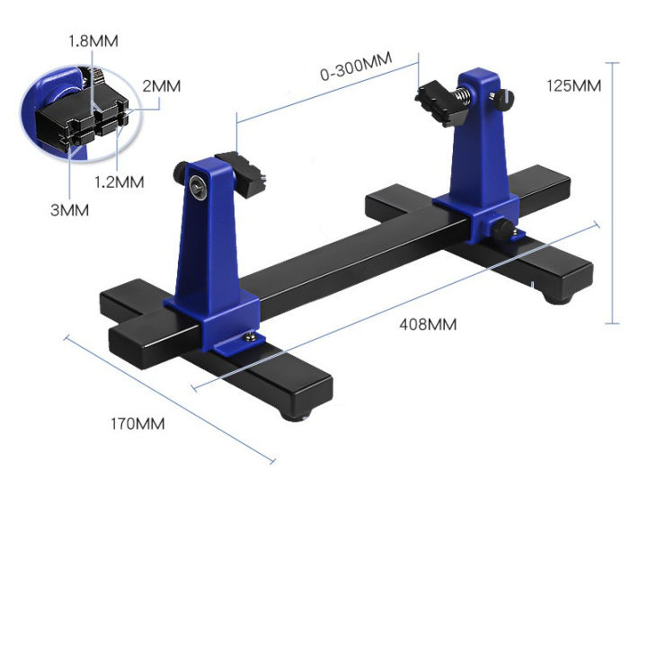 ตัวจับบอร์ด-อุปกรณ์ช่วยจับชิ้นงานอิเล็กทรอนิกส์-ช่วยให้งานถอดชิ้นส่วนบนบอร์ดง่ายขึ้น-ที่จับชิ้นงานแบบปรับระยะได้