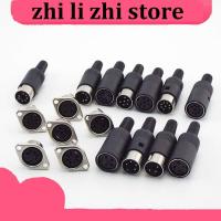 zhilizhi Store Din 3 4 5 6 7 8 Pin Core Male Female Connector Power Plug Female Socket Hulled Panel Mount Chassis Soldering Iron