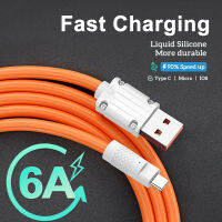 DISOUR 6A USB Fast สายชาร์จป้องกันสายชาร์จ1M/1.5M/2M Fast Charging Cable สำหรับ Micro Type-C Lighting ซิลิโคน TPE ชาร์จอย่างรวดเร็วพร้อมที่เก็บสาย