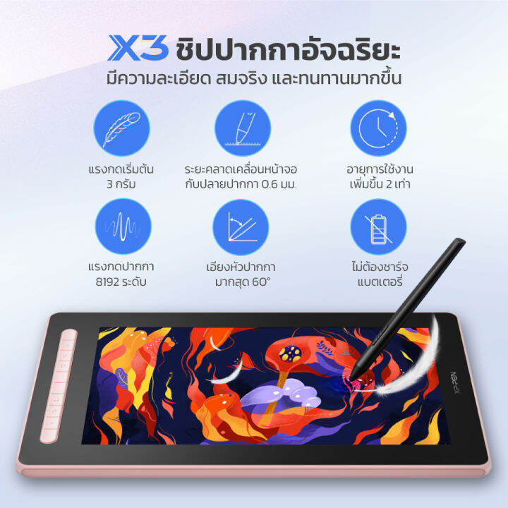 xppen-จอวาดรูป-รุ่น-artist-16-2nd-gen-เมาส์ปากกาแบบจอวาด-ขนาด-15-4-นิ้ว-รองรับการเอียงบรัช-แรงกด-8192-ระดับ-รับประกัน-2-ปี