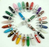 Natural stone lapis Quartz crystal tiger eye Turquoises aventurine pendant for diy Jewelry making necklace Accessories10pc