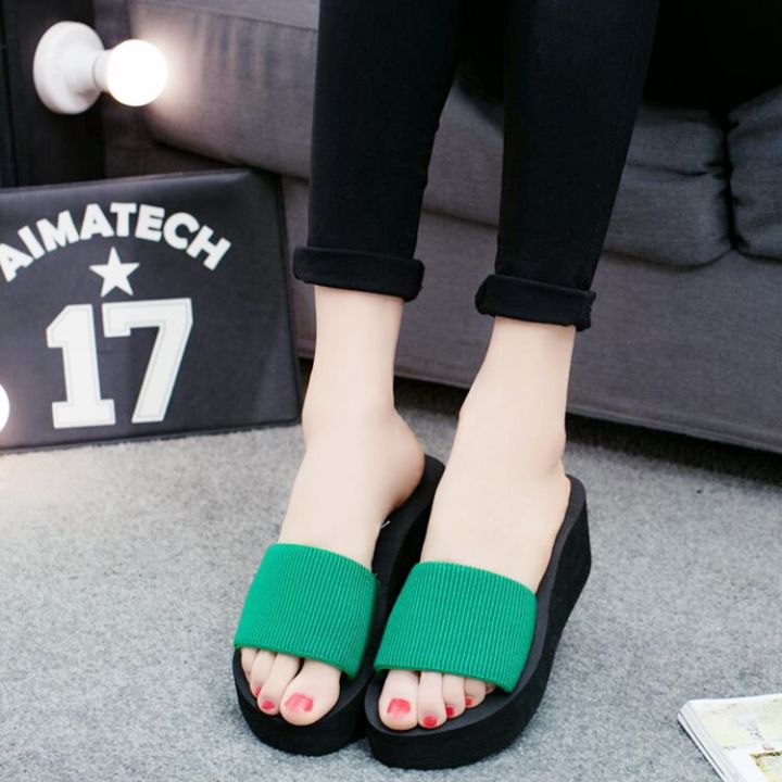 new-2023-elastic-wedge-with-flat-a-ms-word-is-cool-procrastinate-sponge-slippers-summer-wholesale-and-foreign-trade