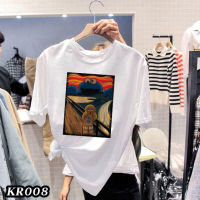 kr008พร้อมส่ง**สินค้ามาใหม่** เสื้อยืดคอกรมแฟชั่น แขนสั้น ลายCookie เนื้อผ้านุ่ม ใส่สบาย ไม่ร้อน ผ้าไม่หนาไม่บางเกินไป unisex