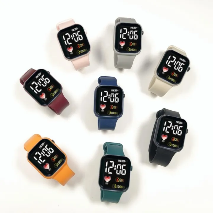 รุ่นใหม่-led-นาฬิกาอิเล็กทรอนิกส์-c002-rainbow-square-กันน้ำดิจิตอลกีฬากลางแจ้งนักเรียนนาฬิกาอิเล็กทรอนิกส์ชาย