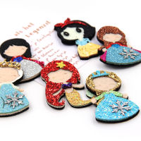 10pcs Glitter Princess Applique for DIY Clothes Hat Sewing Material Kids Headwear Kawaii Girl Hair Clip Accessories Craft Supply