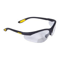 Dewalt DPG59-125C Reinforcer Rx-Bifocal 2.5 Clear Lens High Performance Protective Safety Glasses with Rubber Temples and Protective Eyeglass Sleeve