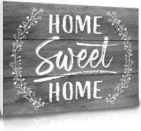 Bigtime ป้ายสัญลักษณ์ Home Sweet Home-11.75นิ้ว X 9นิ้วป้ายพีวีซีแข็งหนา25นิ้วพิมพ์ลายไม้ผิวหยาบรูเจาะเพื่อให้ง่ายต่อการแขวน