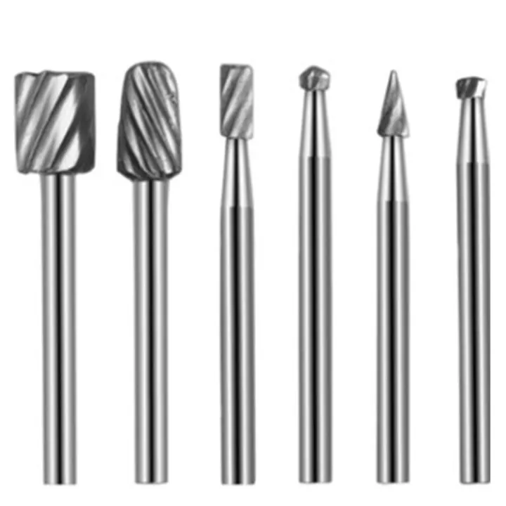 6pcs Hss Rotary Multi Tool Burr Routing Router Bit Mill Cutter