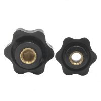 5pcs M5 M6 M8 M10 Plum Bakelite Hand Tighten Nuts Handle Thread Star Mechanical Black Thumb Nuts Clamping Knob Manual Nuts Nails Screws Fasteners