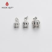 [HCM]Charm bạc thái hình vương miệng treo 5x9mm - Ngọc Qúy Gemstones