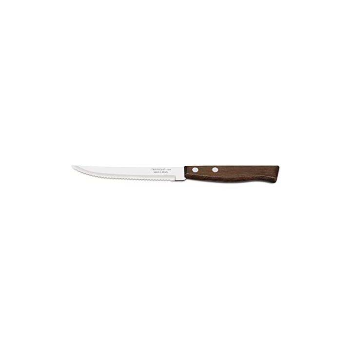 Tramontina Wooden Steak Knife Traditional 21cm Lightweight Natural Wood 