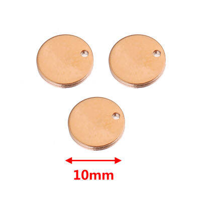 100pcs GoldRose Gold 6mm8mm10mm Stainless Steel Blank Stamping Dog Tags Charms Personalized with Any Words Charms Pendants