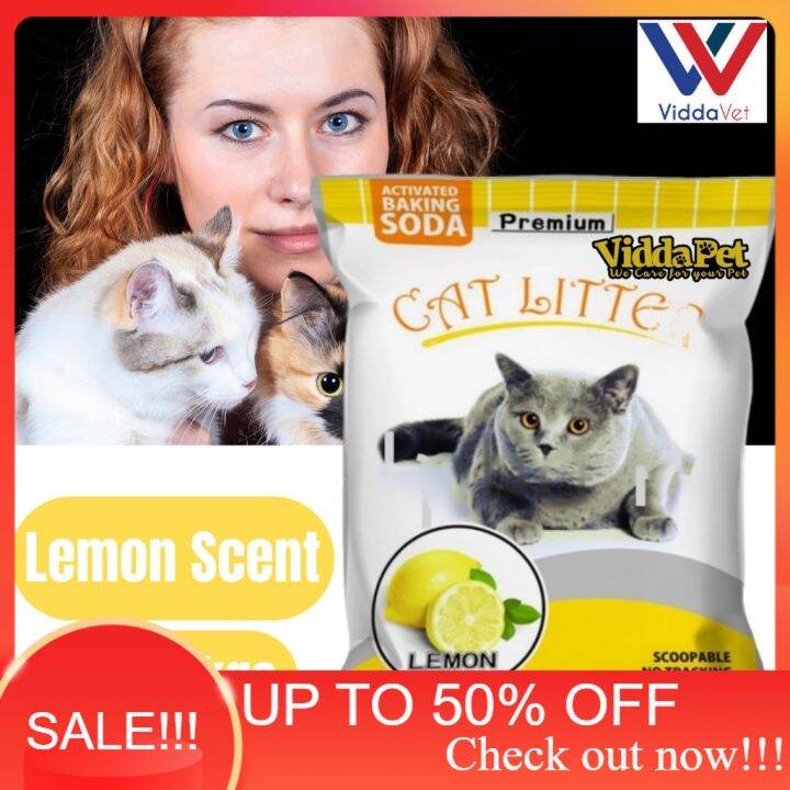 Premium cat sand litter lemon scent 5L/4kgs premium cat litter fast