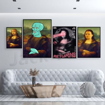 ตลก Mona Lisa โปสเตอร์สำหรับห้องพักหอพักและถ้ำมนุษย์ Lisa |
