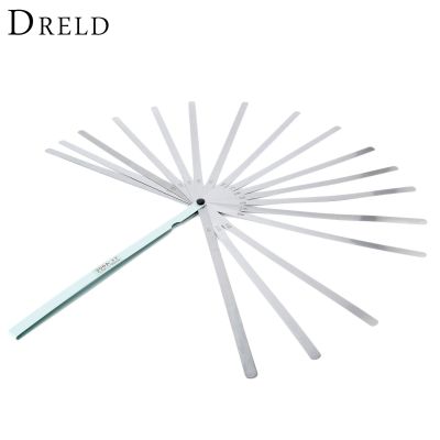 DRELD 17ใบหัวเทียนความหนาของช่องว่างเมตริกฟิลเลอร์ตัวชี้วัดตัวชี้วัด0.02ถึง1มม. เครื่องมือวัดเหล็กขนาด300มม.