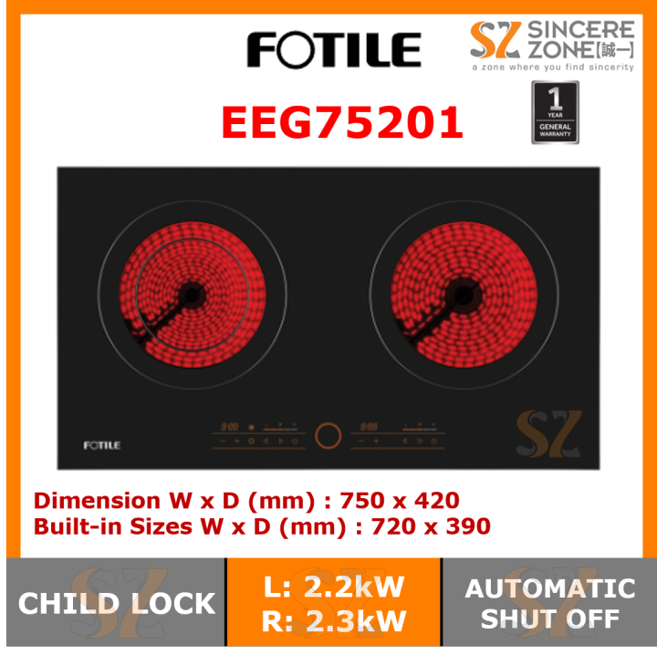 Fotile EEG75201 2 Burners Electric Hob Lazada