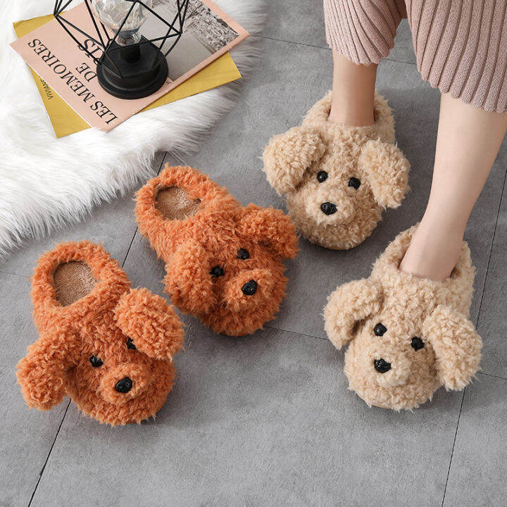 winter-teddy-dog-cotton-slippers