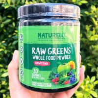 25% Sale!! EXP: 01/2024 ผงผักและผลไม้ออร์แกนิก Raw Greens Whole Food Powder Unsweetened 240 g (NATURELO®)