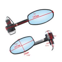 X7AE 1pair 22mm 78" Universal Motorcycle Handlebar Bar End Mirrors Turn signals