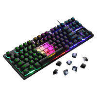 Gaming Mechanical feel Keyboard Game Anti-ghosting RGB Mix Backlit Blue Switch 87 Key Teclado Mecanico For Game Laptop PC Russia