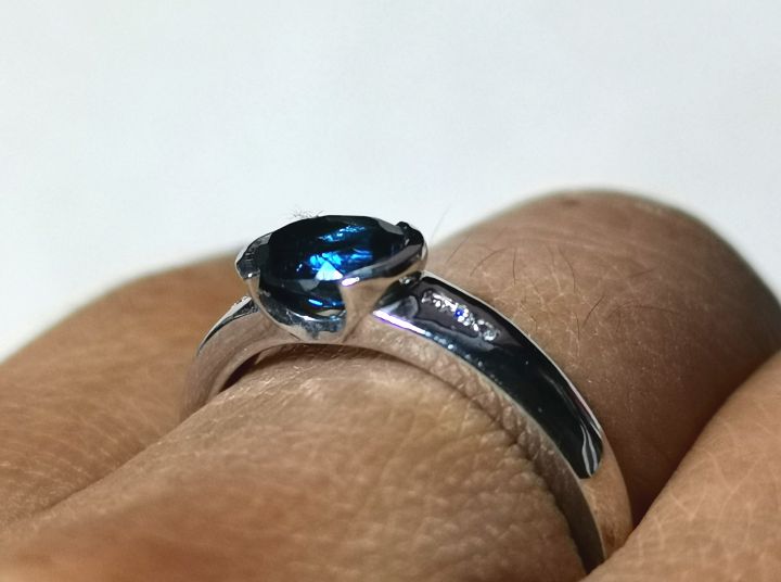 แหวนพลอยบลูลอนดอน-blue-london-topaz-ไซส์-56-เรือนเงินแท้-925