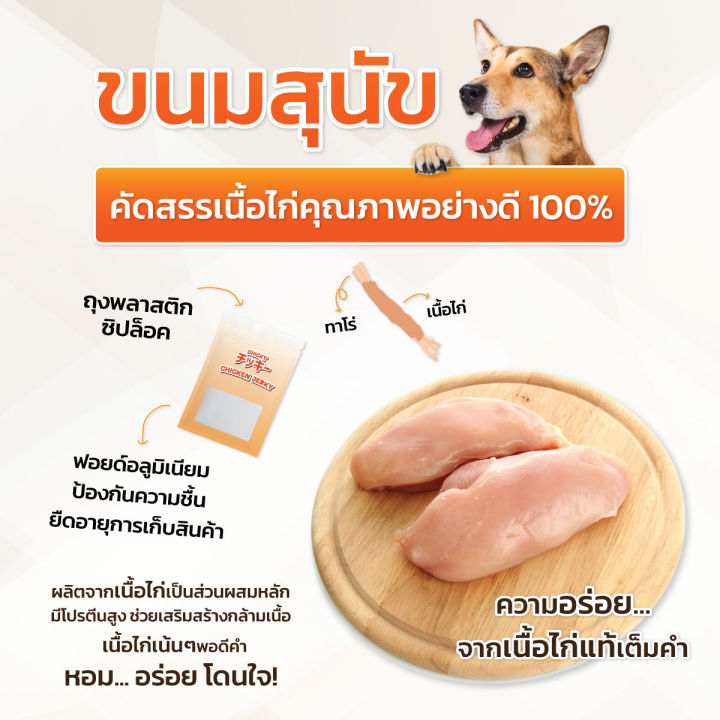 chicky-300-360-กรัม-อาหารสุนัข-ขนมสุนัข-ปลาเส้น-ไก่อบแห้ง-รางวัลน้องหมา-เนื้อไก่แท้-มีให้เลือกมากว่า-10-แบบ-dog-snack