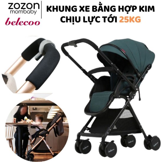 Xe đẩy em bé gấp gọn belecoo 2 chiều, xe đẩy cho bé sơ sinh nằm, ngồi - ảnh sản phẩm 3