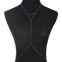 [COD] Cross-border simple new product golden body chain triangle item chest lady trendy cool street shooting necklace