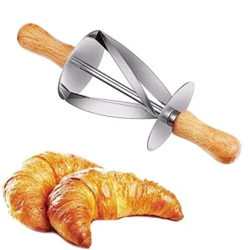 Making Kitchen Dough Wooden Handle Croissant Bread Baking Tool Stainless  Steel Rolling Cutter