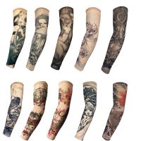 New 2Pcs Cycling Sports Long Sleeves UV Cool Arm Sleeves 3D Tattoo Printed Armwarmer UV Protection Breathable Quick Dry Sleeves