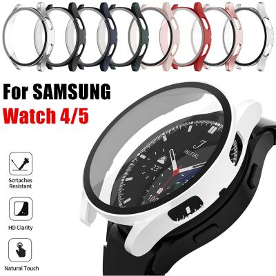 Case+Glass Cover for Samsung Galaxy Watch4 44mm 40mm Screen Protector Bumper Shell for Samsung Watch 5 40mm 44mm Protective Case Cases Cases