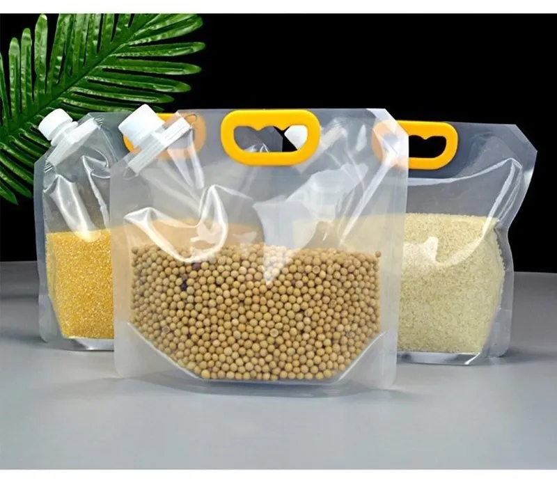 5pcs Grain Storage Bags Transparent Grain Storage Bags Cereal