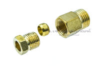 ข้อต่อตรงทองเหลืองเกลียวนอกxตาไก่เสียบสาย 6 mm. Tube Compression Fitting x Pipe Thread (Male), Brass Fitting, Adapter