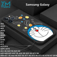 YiMia เคสโทรศัพท์การ์ตูนน่ารักแฟชั่นโดราเอมอนสำหรับ Samsung กาแลคซี A13 A14 A02 A02S A03 A03S A04 A04S A10 A10S A11 A12 A20S A21S A22 A23 5G A31 A32 A33 A51 A52 A53 A71 A30 A20 A7 2018ฝาครอบหลังซิลิโคนเนื้อนิ่ม5G กันกระแทก A73