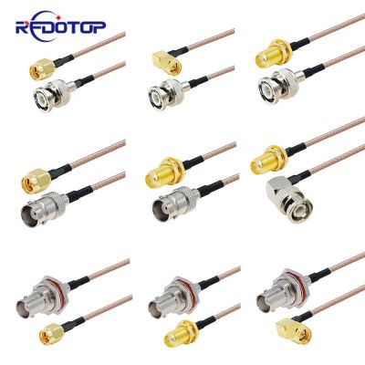 1Pcs SMA to BNC Connector RG316 SMA Male to BNC Male Plug Adapter RG-316 RF Coaxial Pigtail Extension Cabel Electrical Connectors