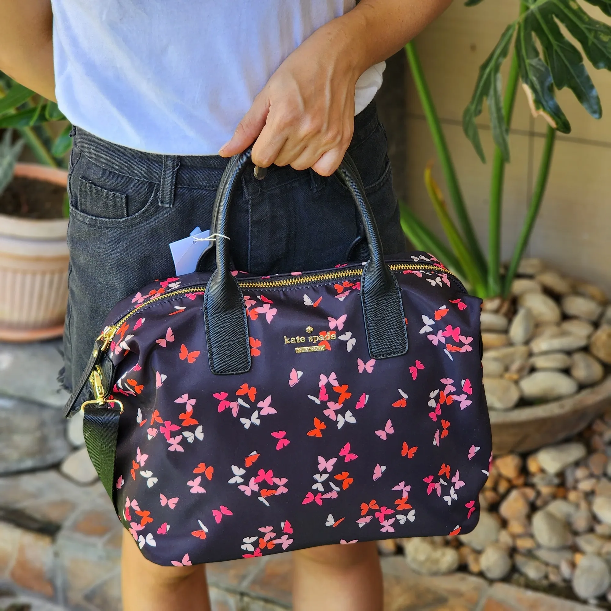 Kate Spade Lyla Crossbody Classic Nylon Bag With Black Butterfly Design |  Lazada PH
