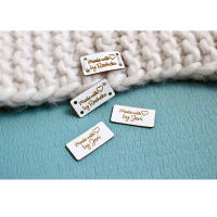 30pcs Personalised leather handmade product tags custom knitting crochet labels with brand logo sewing clothing hats DIY lablel