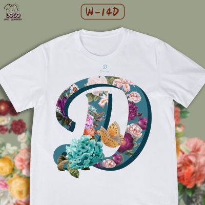 เสื้อลายตัวอักษร ABC BLOSSOM ดอกไม้ (D E F)