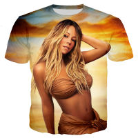 Mariah Carey 3D พิมพ์เสื้อยืดผู้ชายผู้หญิงใหม่แฟชั่น Cool Hip Hop Casual สไตล์ T เสื้อ Harajuku Streetwear เสื้อขนาดใหญ่