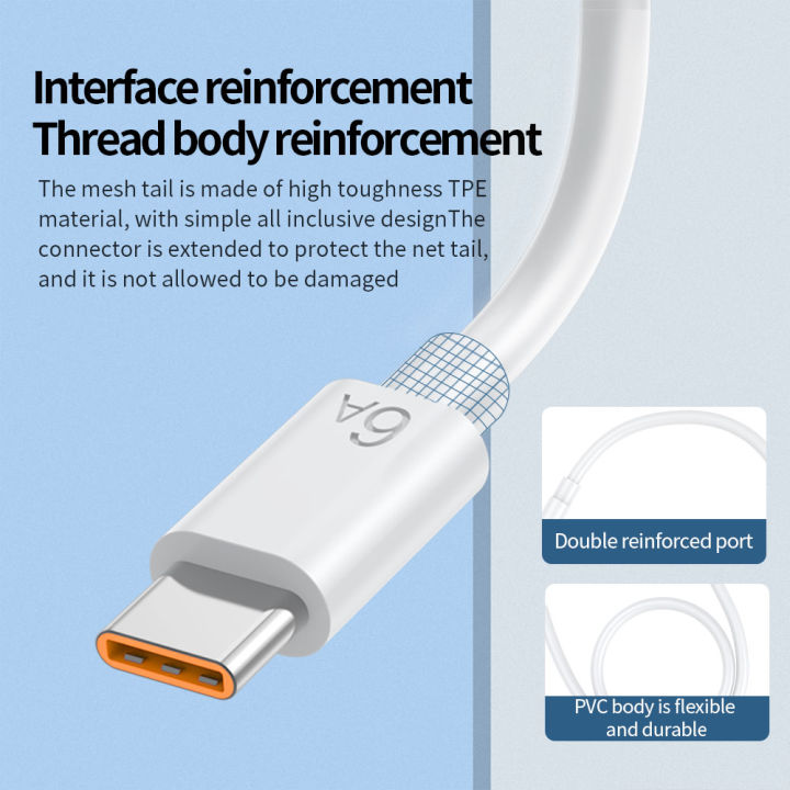 6a-66w-usb-c-type-c-โทรศัพท์ที่ชาร์จสายเคเบิลเร็วสุดๆ