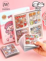 JIANWU 20 Sheets Cute Girl Journal Sticker Gift Box PET Kawaii Stationery Scrapbooking Decoration Material Diary Phone Stickers