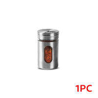 Stainless Steel Spice Jar Salt Sugar Spice Pepper Shaker Seasoning Can with Rotating Cover BBQ Spice Storage Bottle Kitchen Tool