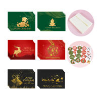 24PCS Merry Christmas Greeting Cards with Envelope Stickers Set 6 Assorted Designs Happy New Year Greeting Cards Holiday Thanksgiving Greeting Cards Xmas Decoration Cards Festivals Birthday Gift Fannlady