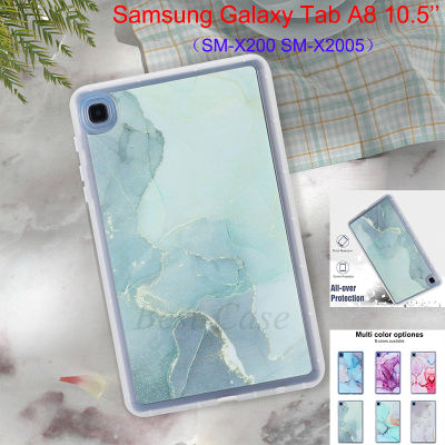 เคสสำหรับ Samsung Galaxy Tab A 8 10.5นิ้ว SM-X205 SM-X200ลายหินอ่อนแฟชั่น Galaxy Tab A ผ้าคลุมโต๊ะกันกระแทก8 10.5นิ้ว X200/X205