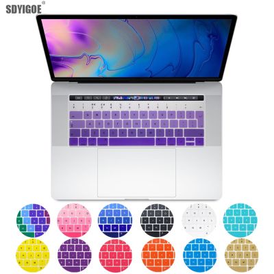 New Silicone protective film Keyboard stickers For MacBook with touch bar 13 15 inch A2159 A1706  A1707 A1989 EU English Version Keyboard Accessories