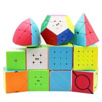 Magic Cube Puzzle Lube Cube Fidget Toys Rubix Cube Solid Color Irregular Pyramid Oblique Turn Five Magic X Radius Maple Leaf